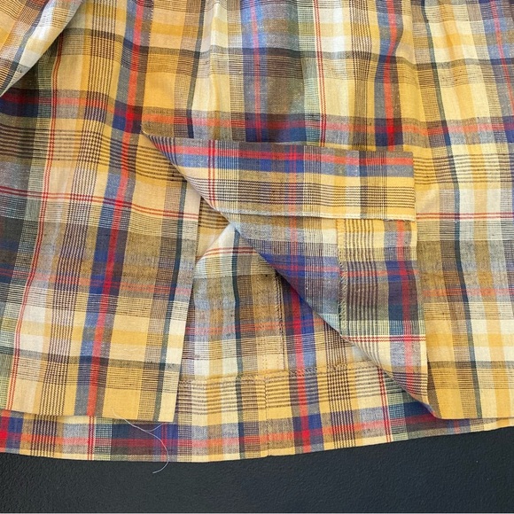 Vintage DAKS London Mustard Yellow Plaid Dress Medium - Picture 9 of 13